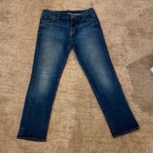 Straight legged vintage blue jeans